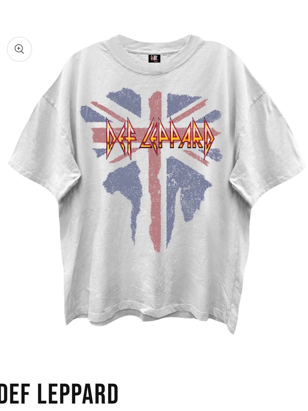 Def Leppard Giant Vintage Men's White Graphic Band Tee